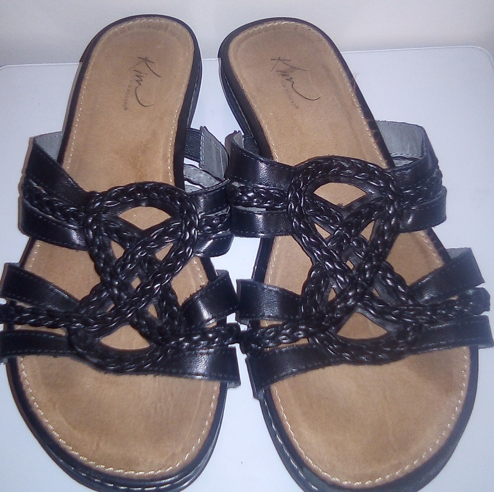 Slip on Leather Strap Sandals